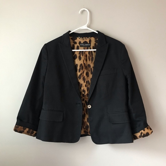 Dolce & Gabbana leopard print inner blazer